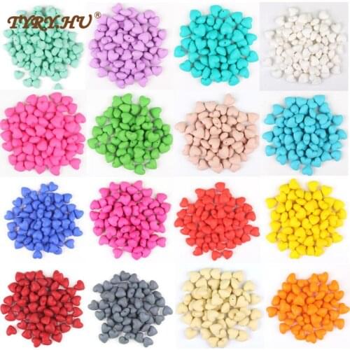 TYRY.HU 20pcs/lot Heart Silicone Baby Pacifier Beads 20mm BPA Free Baby Teething Toys Accessories For DIY Teething Food Grade