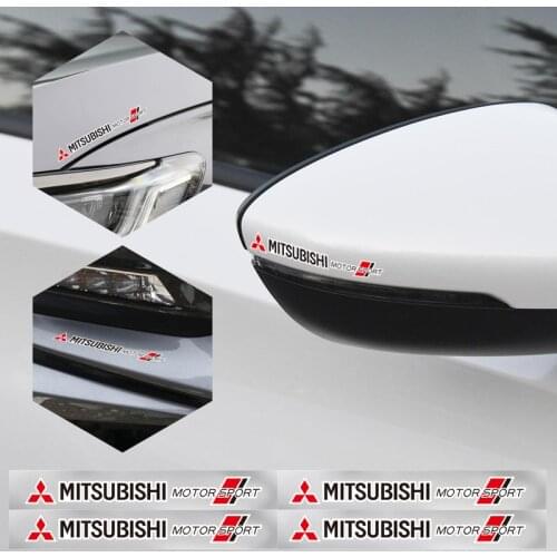 4Pcs Vinyl Car Logo Body Sticker Door Mirror Decal For Mitsubishi Ralliart Outlander Pajero Jinxuan ASX Lancer Ex Ecolis Jichang