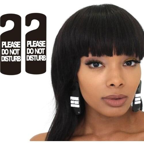 Women Do Not Disturb Acrylic Personality Stud Earring Black Chic Large Geometric Unique Earrings Fashion Jewelry Gift