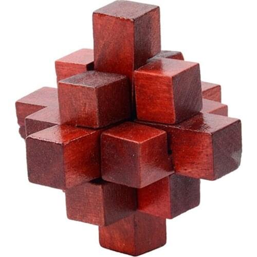 1pcs Simple 3D Wooden Puzzle Toys Game Kongming Lock Cube Brain Teasers Educational Toy for Kids Adults Building Kit Block Model