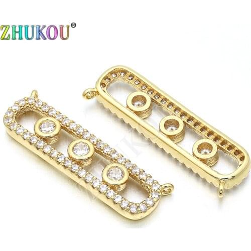 10*33mm Brass Cubic Zirconia Crystal Rectangle Charms Pendants DIY Jewelry Accessories, Mixed Color, Model: VD209