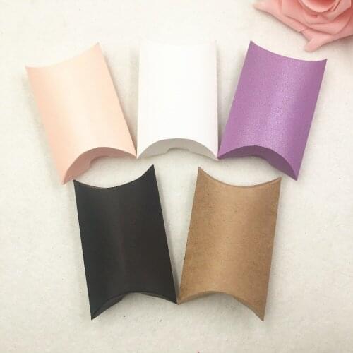 10pcs Paper Pillow Candy Box Wedding Favor Gift Packaging small Boxes 5 colors Kraft Chocolate/small toy storage box