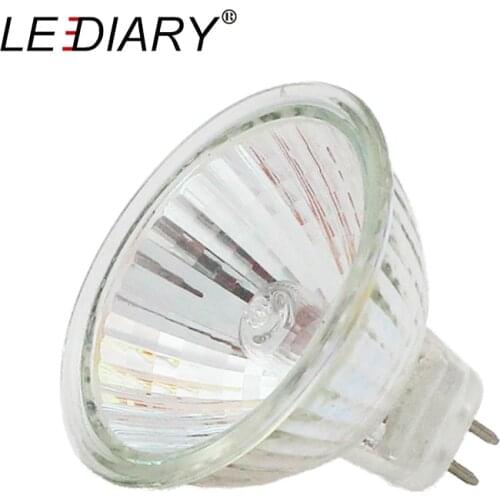 LEDIARY 10PCS Super Bright Dimmable MR16 GU5.3 Halogen Spot Light 12V 20/35/50W Halogen Bulbs Cup Shape Lamp Clear Quartz Glass