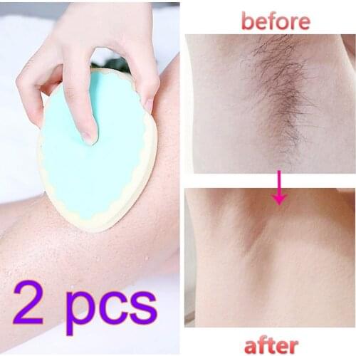 2 Pcs Popular Painless Hair Removal Depilation Sponge Pad Remove Hair Remover over