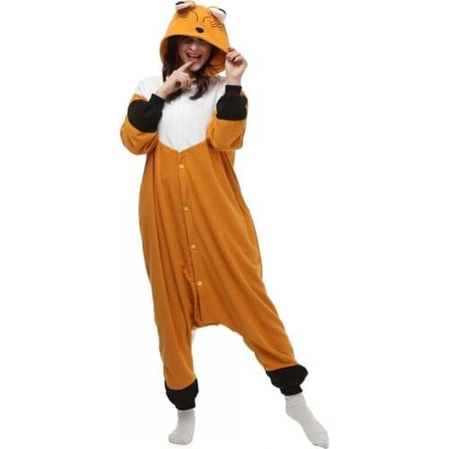 2017 Spring Winter Orange Soft Fox Onesie Fleece Pyjamas Soft Cartoon Costume Onesies Pajamas Womens Pijamas Disfraz Animal set