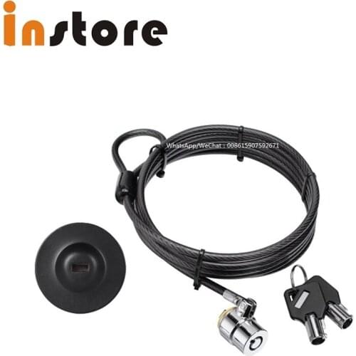 4 Sets Universal Master Keyed PC Security Cable Chain Laptop Lock For Pad Tablet Phone With Round Black Steel Anchor