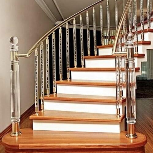 Plexiglass Acrylic Stair Pillar Stair Handrail Transparent Crystal Column Balcony Living Room Stair Railing