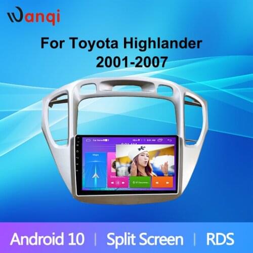 Audio Android10 Car Navigation for Toyota Highlander 2001-2007 Split Screen Picture in Picture WiFi Multimedia PlayerNO DVD 1DIN