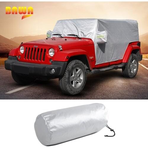 BAWA Car Cover For Jeep Wrangler JK 2007+ Car Body Dustproof Waterproof Protection Cover Accessories for Jeep Wrangler JL 2018