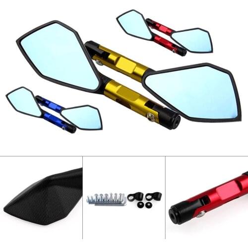 2Pcs/1Lot Motorcycle Rear View Mirror Side Mirrors Universal Motorbike Blue Red Gold Black Color for Z900 Z900RS Z800 Z1000