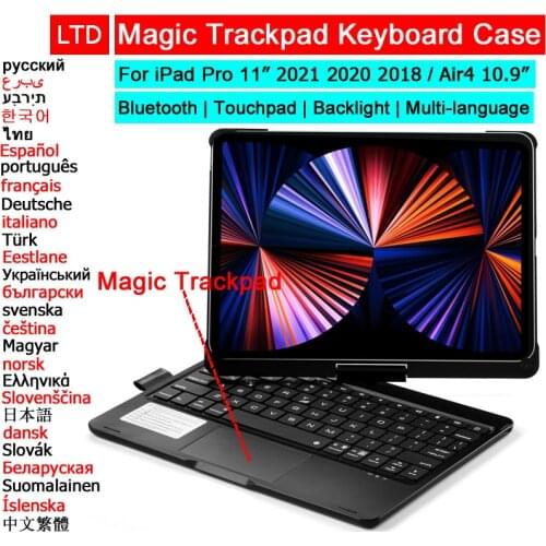 Wireless Bluetooth Keyboard Case For iPad Pro 11 2020 2018 Backlight Russian Arabic Hebrew Spanish Korean Thai French Keyboard
