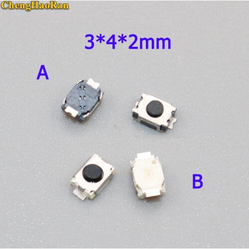 ChengHaoRan 10pcs SMD 2 Pin 3X4MM Tactile Tact Push Button Micro Switch Momentary 3*4*2 MM Micro Button
