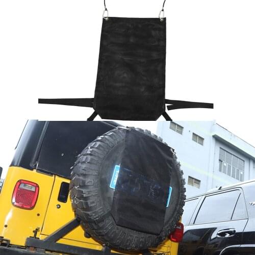 For Jeep Wrangler TJ JK JKU JL JLU JT 1997-2020 2021 Tailgate Spare Tire Storage Bag Garbage Organizers Black Car Accessory