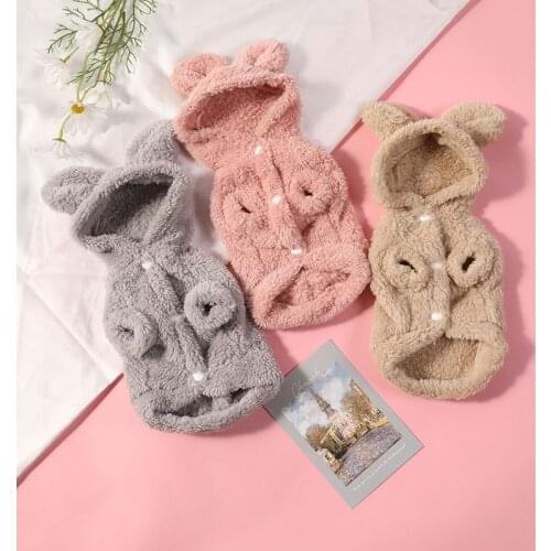 Fleece Pet Dog Clothes Winter Warm Dog Coat Jacket for Dogs Hoodie Soft French Bulldog Clothes for Dogs Ropa Perro Pet Apparel