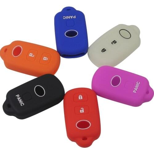 Kutery 30pcs/Lot Silicone Rubber Car Key Cover For Toyota Camry Solara Avalon RAV4 Prius Celica Case Protecter 2+Panic/3Buttons