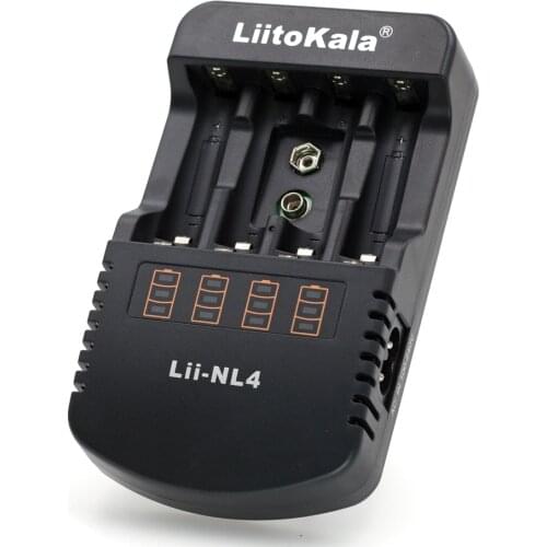 LiitoKala Lii - NL4 Recarregavel Carregador DE Bateria DE Bateria AA AAA 9 V Ni - MH Ni - Cd Baterias Carregadores DE Mesa Pare