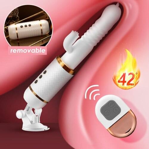 MizzZee HandFree Auto G Spot Remote Control Vibrators Dildos Rabbit Vibe Wireless Control Stretch Rotation Oral Licking Vibrator