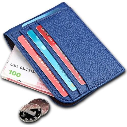 Fashion Leather Card Holder for Men and Women Cowhide Credit Cards Wallets Business Bus Card Bags Case Porte Carte