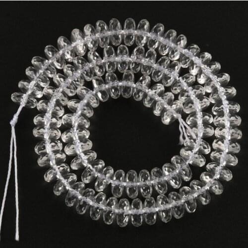 Natural Stone Faceted Clear White Quartz Crystal Loose Rondelle Spacer Beads For Jewelry Making Diy Bracelet Necklace 6 8 10mm