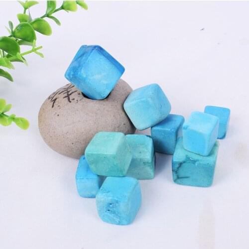 100g Natural Cube Turquoises Square Quartz Crystal Stone Rough Raw Mineral Energy Healing Specimen Rock Craft Home Decoration