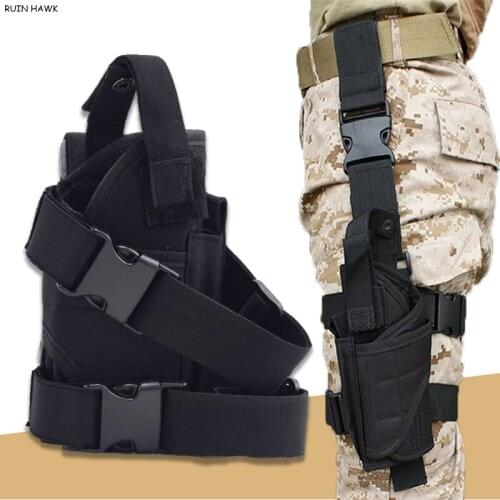 Nylon Tactical Leg Holster Military Airsoft Pistol Gun Holster For Glock 17 Beretta Adjustable Magic Strap Hunting Accessories