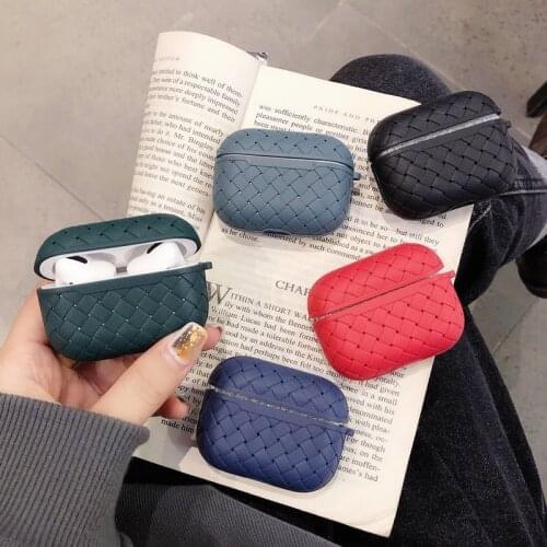 Weave Leather Earphone Case For Apple Airpods Pro Soft Silicone Wireless Bluetooth Cover For Air Pods Pro 1 2 3 Headphone Case