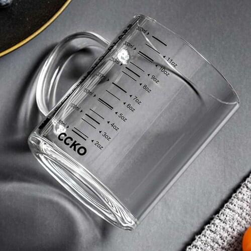 Simple Transparent Glass Cup With Graduated Breakfast Milk Mug Can Be Heated Thickened Cup 250/350ML