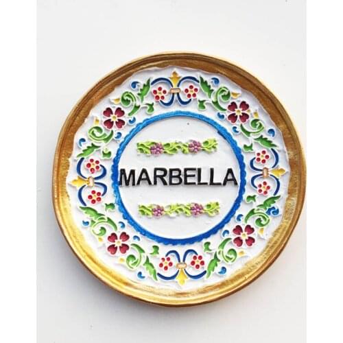QIQIPP Spains Mediterranean coast Marbella tourism commemorative decorative crafts disc magnetic refrigerator stickers