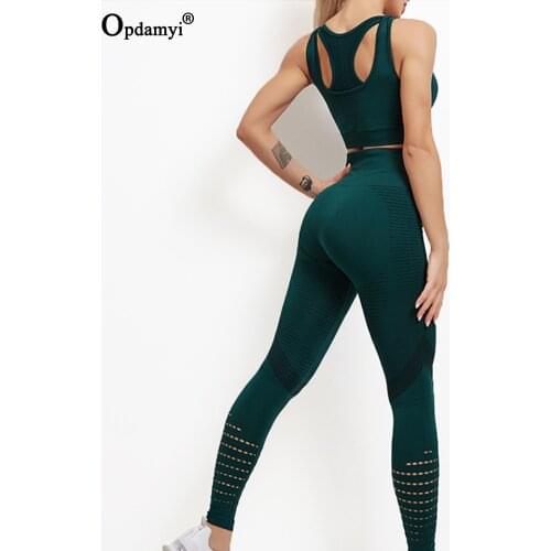 Plus Size Seamless Gym Set Women Fitness Yoga Sports Suit High Waist Leggings Push Up Bra Workout Sportswear Athletic Clothes