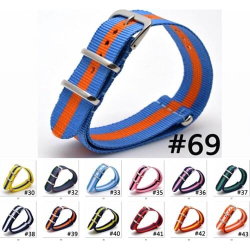 Nato Nylon Watch Band 18mm 20mm Nato Army Sport Woven Strap Substitute Dw Watchband Striped Canvas Wristband Metal Buckle Belt