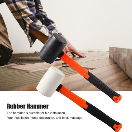 80 OZ Rubber Hammer Wear-resistant Tile Hammer With Round Head And Non-slip Handle Home Fitment Tools DIY Hand Tool