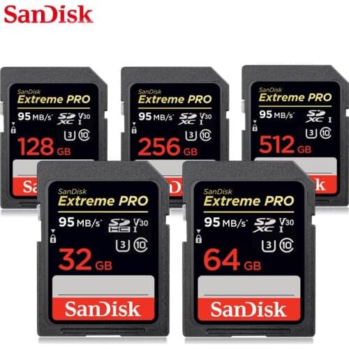 Sandisk Extreme Pro SD Card 16gb 32gb 64gb 128gb 256gb SDHC/SDXC Class 10 U3 V30 9MB/s UHS-I Trans Flash Memory Card TF
