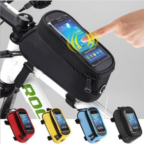 Bike Bicycle Cycling Bag Front Tube Frame Phone Waterproof Bicycle Bags Pouch Frame Holder Bycicle Accessories 4.0~5.5 Inch