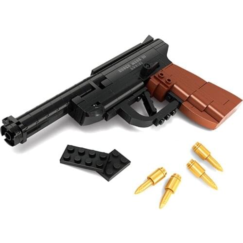 World War II 2 Military Serie Ruger Mark 3 Gun Weapons Army Pistol Building Blocks WW2 Bullets Model Toys For Kids Boys Gifts