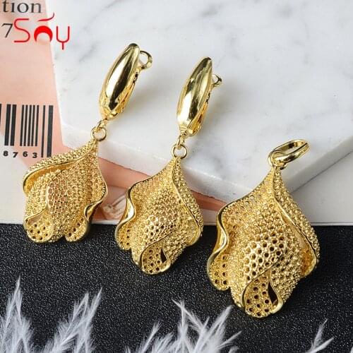Sunny Jewelry 2021 Fashion Copper Sets For Women New Design Earrings Pendant High Quality geometric Wedding Party Gifts Trendy