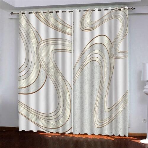 3D Window Curtain Simple pattern Luxury Blackout Living Room office Bedroom Customized size