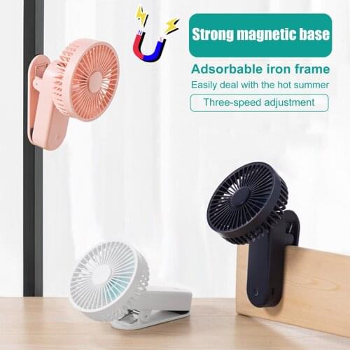 Clip On Mini Desk Fan 1200mAh USB Portable Fan With 3 Speeds Portable Multi-function Mini Electrical Rechargeable for Office