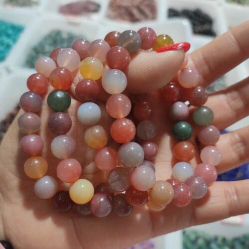 2pcs Candy Color Agates Bracelet Mix Color Strand Bracelets for Women Fashion Handmade Friendship Jewelry