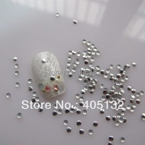 1 Bag OD-27-Silver Free Shipping 3D 2MM Silver Round Metal Stud Shiny Nail Decoration Lovely Outlooking