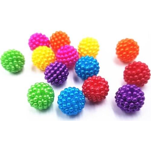 10Pcs 14mm Acrylic Bayberry Beads Imitation Pearl Round Loose Beads Jewelry Accessories DIY Findings Necklace Bracelet Pendant