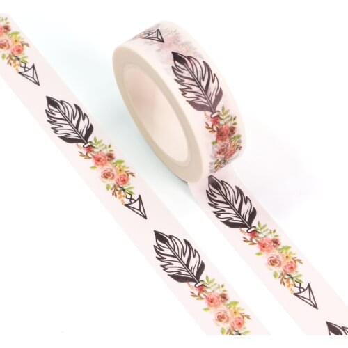 10pcs/lot 15MM*10M Valentine Love Arrow Follows Leaves Decorative Washi Tape DIY Scrapbooking Masking Tape School Office Supply