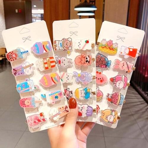 10Pcs/lot Kawaii Hair Clip Cartoon Hair Pin Kids Hair Accessories Set Bb Clip Baby Hairgrip Toddlers Girls Barrettes Headwear