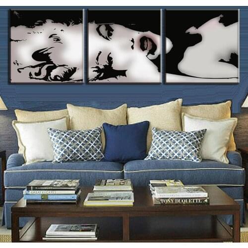 3 Piece canvas art Vintage Poster Portrait Painting Marilyn Monroe Beauty Painting Abstract Canvas decorations for home\J0089