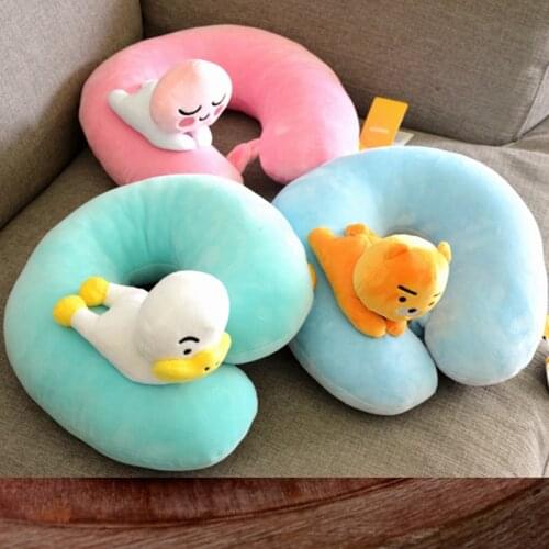 35cm Three Types Lovely Animal Shapes PP Cotton Soft Pillow Practical Three Dimensional U-shape Cotton Neck Plush Pillows