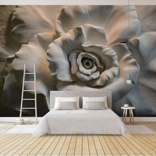 3d Stereoscopic Rose Flower Large Mural 8d/3D Wallpaper Murals for Living Room 3d Wall paper 8d Photo Murals 3d Wallcoverings