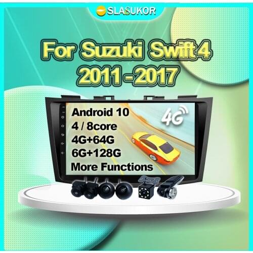 6+128G For Suzuki Swift 4 2011 2012 2013 2014 2015 - 2017 Android Auto Multimedia Video Car Radio Navigation GPS 4G DVD No 2din