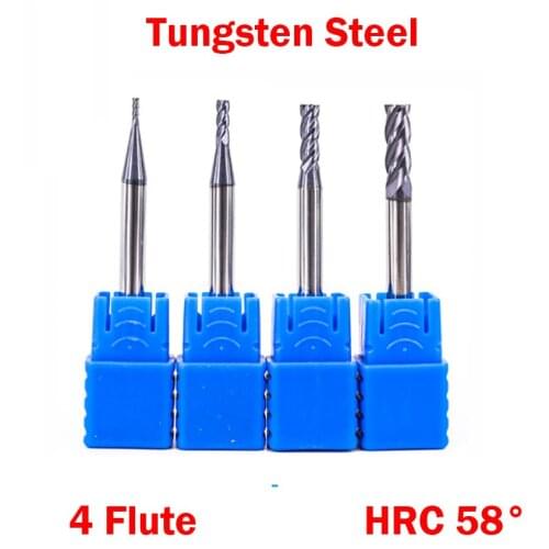 8mm Cutting Edge Diamter R0.2 R0.5 R1 HRC58 4 Flute Solid Carbide CNC Router Tool R Corner Rounding End Mill Milling Cutter
