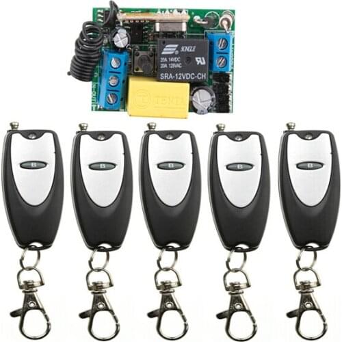 220 v 1 ch RF wireless remote control switch 1 receiver+5 transmitter self-lock mode