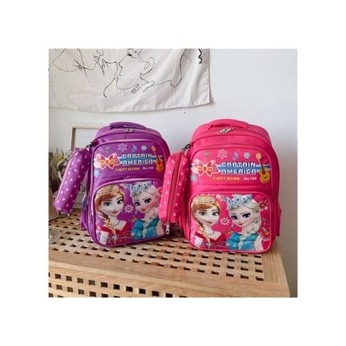 2pcs Disney Frozen Childrens school bag Pencil case kindergarten boy girl backpack Elsa cute cartoon backpack