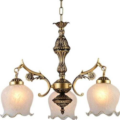 European retro wrought iron study lamp garden dining room creative LED bedroom light 3 head porch Pendant Lights WF12071014